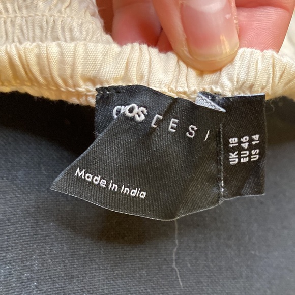 ASOS DESIGN V-neck Crochet Top with Frill Sleeve and Peplum Hem - Picture 7 of 7